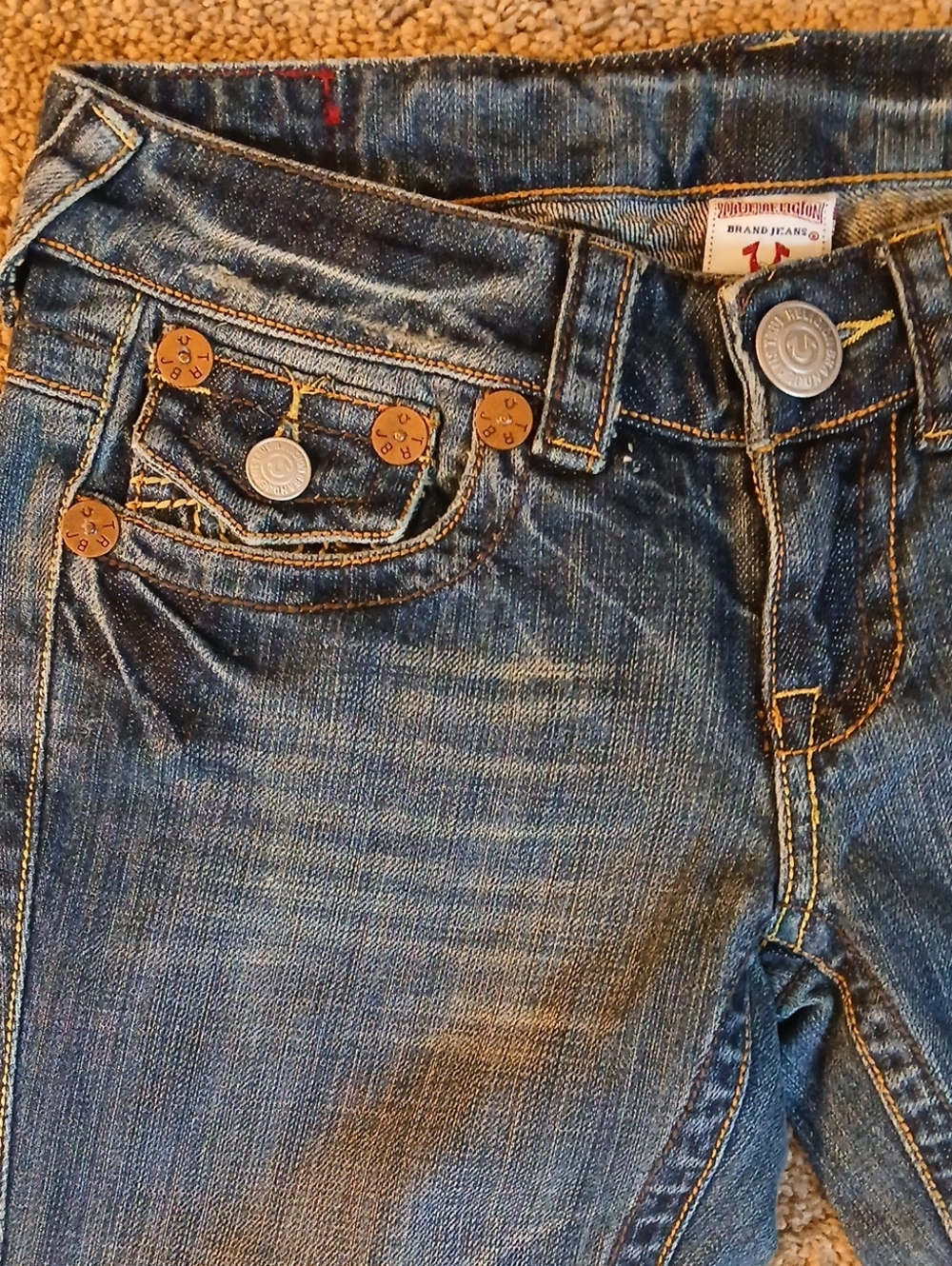 True Religion Ladie's Joey Big T "Dusty Road" Flare Leg Jeans Size:6 - Picture 5 of 16